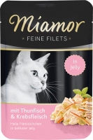 0227 2738 miamor kabouri - Miamor Feine Filets Φακελάκι Γάτας σε Ζελέ Τόνος Καβούρι
