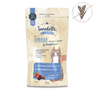 σνακ γατας πεστροφα και μουρα sanabelle snack cat forelle petopoleion