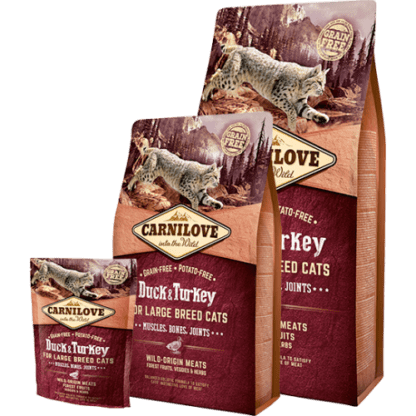 carnilove gata duck and turkey 416x416 - Carnilove® For Adult Large Cats Duck & Turkey Grain Free 2kg