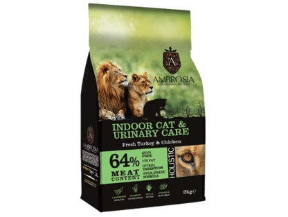 Ambrosia Cat Indoor and Urinary Γαλοπούλα και Κοτόπουλο 2kg