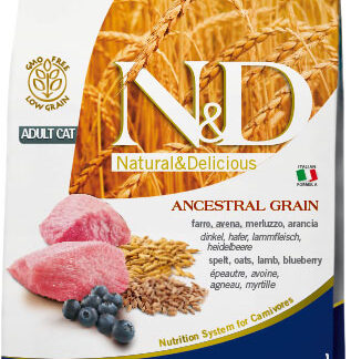 nd low grain 300g Ancestral Adult LambBlueberry petopoleion 317x324 - N&D Low Grain Lamb & Blueberry Adult Cat 1,5kg
