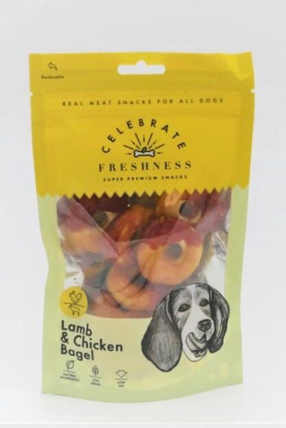 Lamb and Chicken Bagels celebrate freshness dog snack