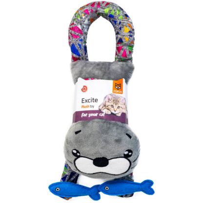 Fofos Cat toy FOFOS Παιχνίδι Γάτας Door-Able Plush Sealion paixnidi gatas kremasto petopoleion