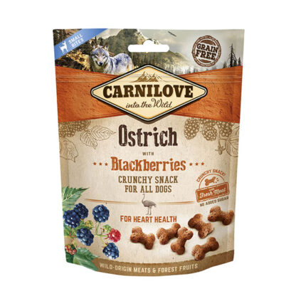 carnilove ostrich blackberries dog snack small bites