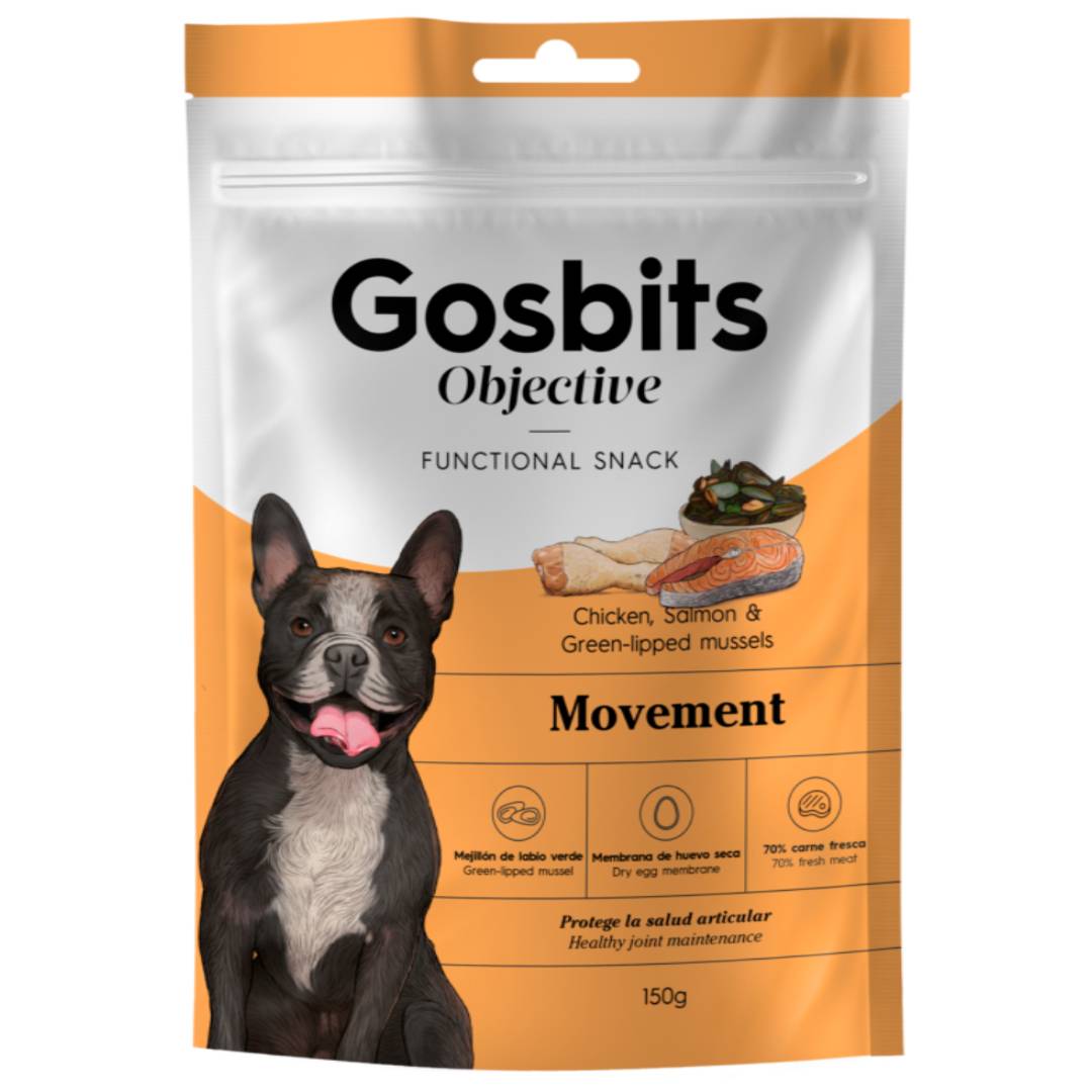 Gosbits movement dog snack 150gr petopoleion