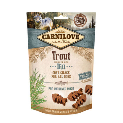 carnilove trout dill soft dog snack