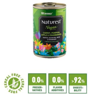 Naturest® Vegan Vegetables and Fruits 400gr froyta kai laxanika wet dog food konserva skylou