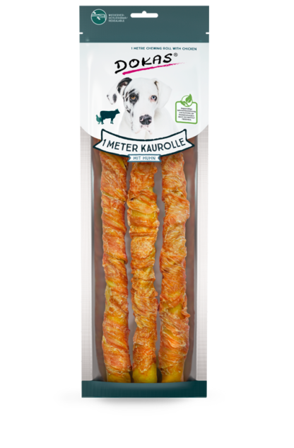 dokas chewing sticks 1 μετρο κοκκαλο σκυλου με κοτοπουλο