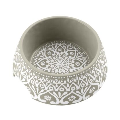 mpol skylou kai gatas Boho Medallion Pet Bowl Taupe Medium