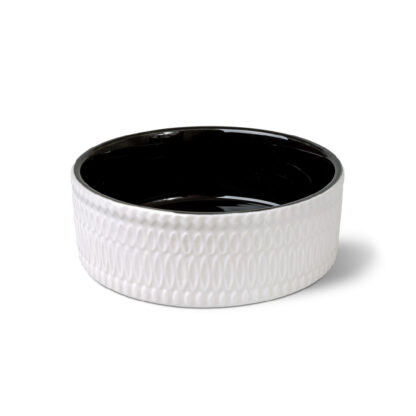 Glee Κεραμικό μπωλ ανάγλυφο (λευκό μαύρο) GLAZE L 1700ml