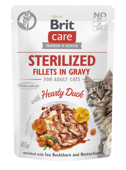 Brit Care® Cat Pouches Fillets In Gravy Sterilized Duck