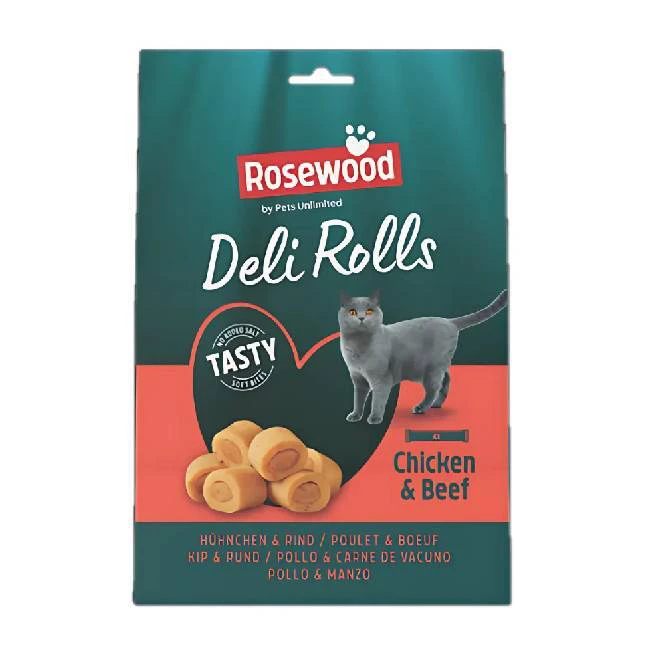 ROSEWOOD DELI ROLLS CHICKEN & BEEF 4x10g 1 deli rolls chicken and beef