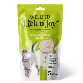 Wellfed Lick n' Joy Purée Κοτόπουλο με Αχλάδι 70g(5x14g)