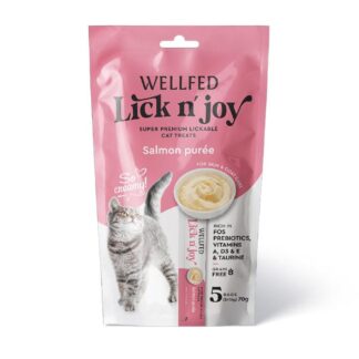 Wellfed Lick n' Joy Purée Σολομός 70g(5x14g)