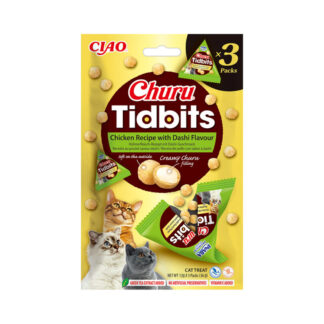 churu tidbits with chicken dashi