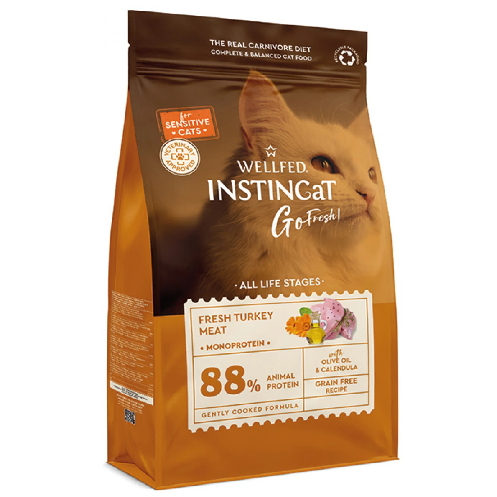 Wellfed Instincat Go Fresh Sensitive Turkey 300gr 1 Wellfed Instincat Go Fresh Sensitive Turkey 300gr