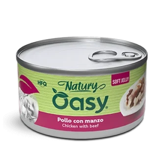Oasy Natury Φιλέτο Κοτόπουλο με Βοδινό σε μαλακό ζελέ 85g