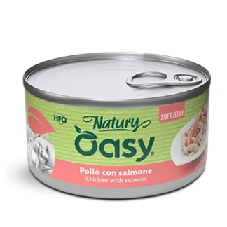 Oasy Natury Φιλέτο Κοτόπουλο με Σολομό σε μαλακό ζελέ 85g