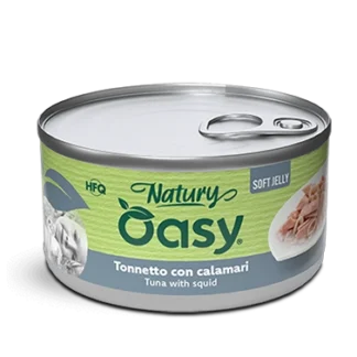 Oasy Natury Φιλέτο Τόνος με Καλαμάρι σε μαλακό ζελέ 85g