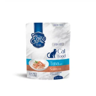EGEO CAT ΦΙΛΕΤΟ Adult No.5p Τόνος με Σολομό σε ζωμό 85g
