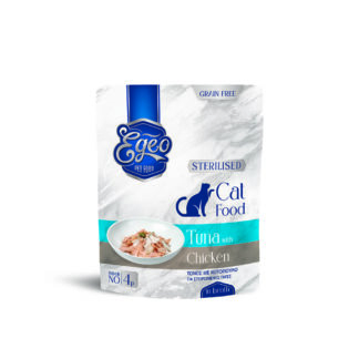 EGEO CAT ΦΙΛΕΤΟ Sterilized No.4p Τόνος με Κοτόπουλο σε ζωμό 85g