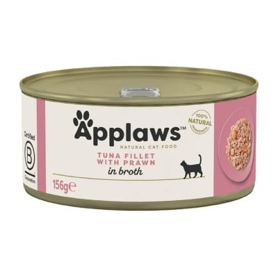 Applaws Cat Τόνος Φιλέτο με Γαρίδες σε Ζωμό Κονσέρβα 156gr 1 applaws tuna prawn