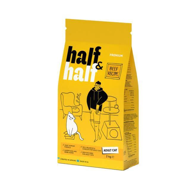 HALF & HALF CAT ADULT 2kg +300g ΔΩΡΟ 1 half and half adult