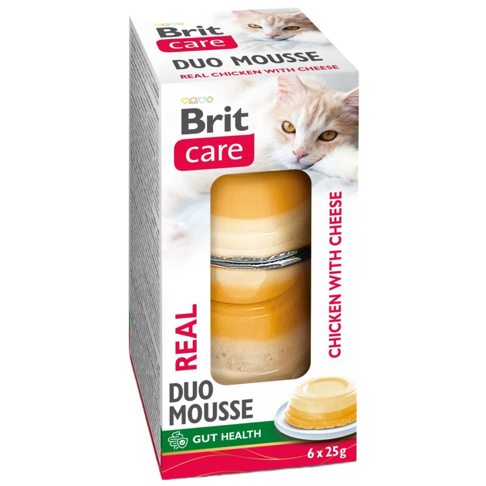 Υγρή Τροφή Γάτας Brit Care Real Duo Mousse Chicken with Cheese Πολυσυσκευασία 6x25gr 1 ygri-trofi-gatas-brit-care-real-duo-mousse-chicken-with-cheese-polysyskeyasia-6x25gr