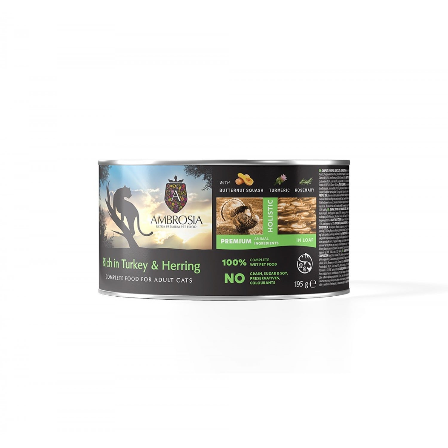 Ambrosia Wet Food Cat Turkey & Herring With Butternut Squash 195Gr 1 ambrosia trofi gatas galopoula regga
