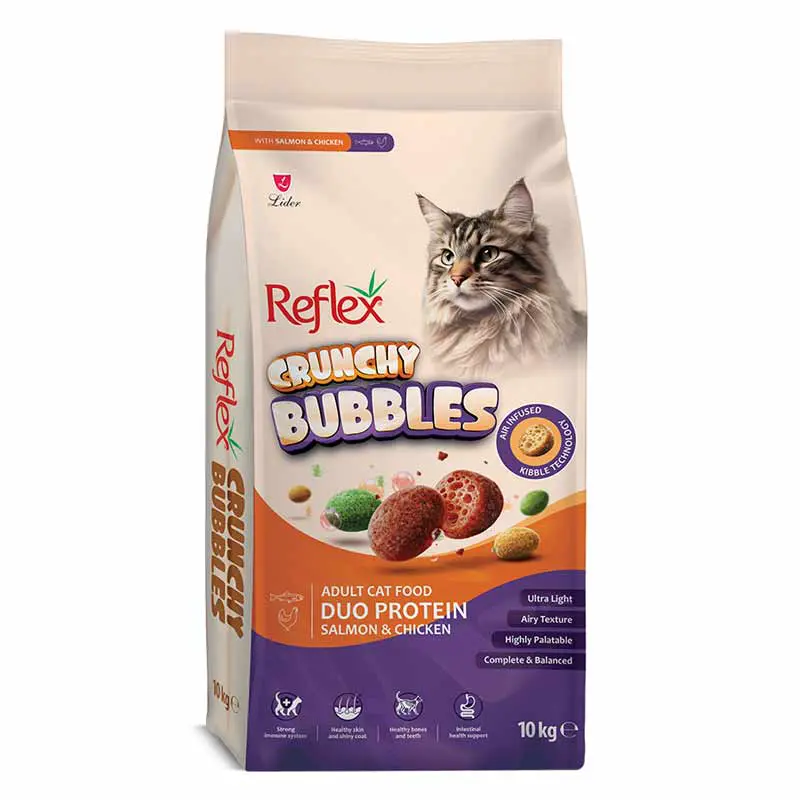 Reflex Ξηρά Τροφή Γάτας Crunchy Bubble Adult Duo Protein Salmon & Chicken Multicolor 10kg 1 reflex-aksira-trofi-gatas-crunchy-bubble-adult-duo-protein-salmon-chicken-