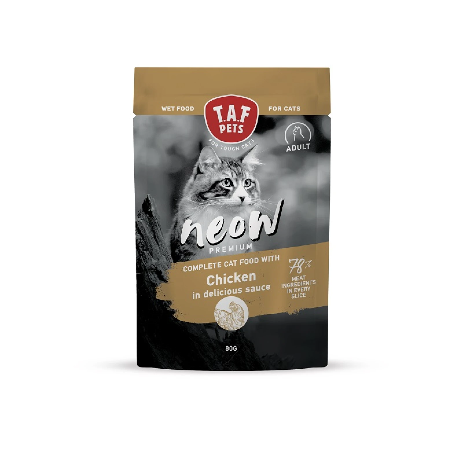 Υγρή Τροφή Γάτας Taf Neow Adult Cat Premium Wet Food Chicken με Κοτόπουλο 80gr 1 ygri-trofi-gatas-taf-neow-adult-cat-premium-wet-food-chicken-me-kotopoylo